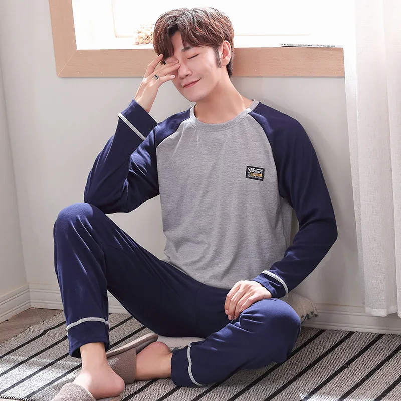 Man pijamas Cotton pajama sets sleep tops Pants Sleepwear Spring conjuntos de pijama pyjama homme conjuntos masculinos pijama summer couple sleepwear thin cotton man women pajama sets cartoon pijama sleep tops pants pijama masculino pijama mujer freeship