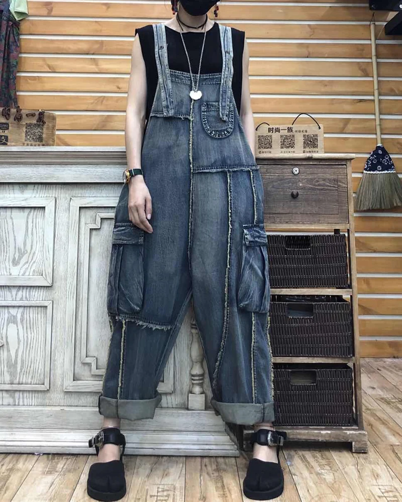 Baggy Denim Overalls Women Oversized 
