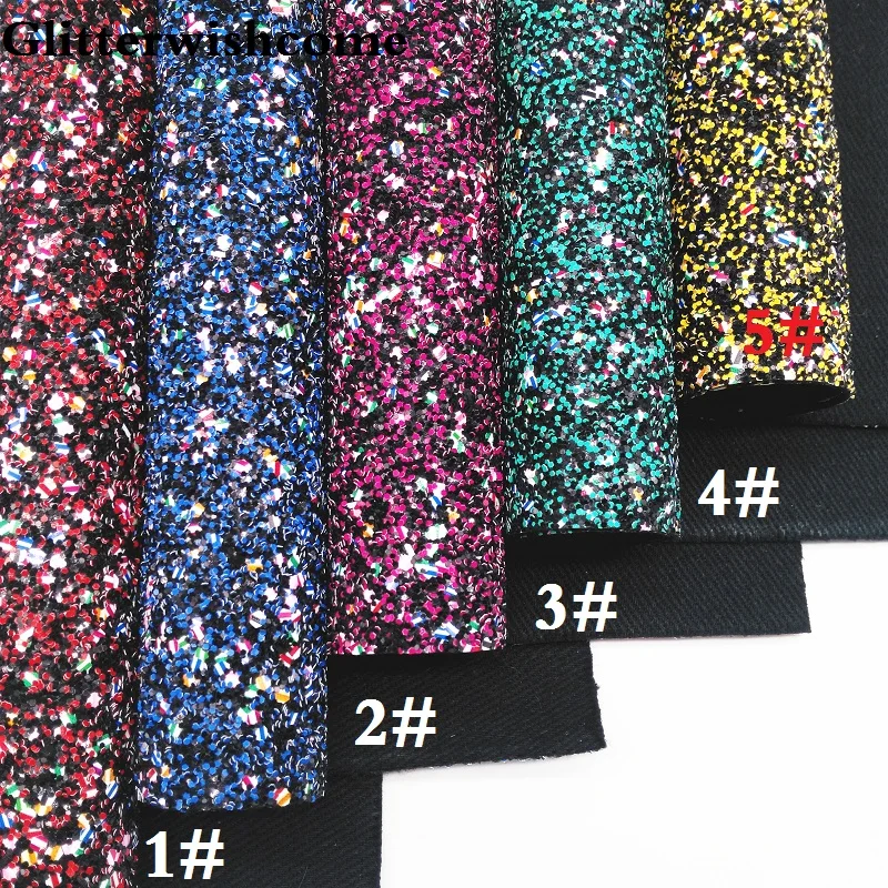 Glitterwishcome 21X29 см А4 Размер синтетическая кожа, плотная блестящая кожа, искусственная ткань из искусственной кожи винил для бантов, GM037A