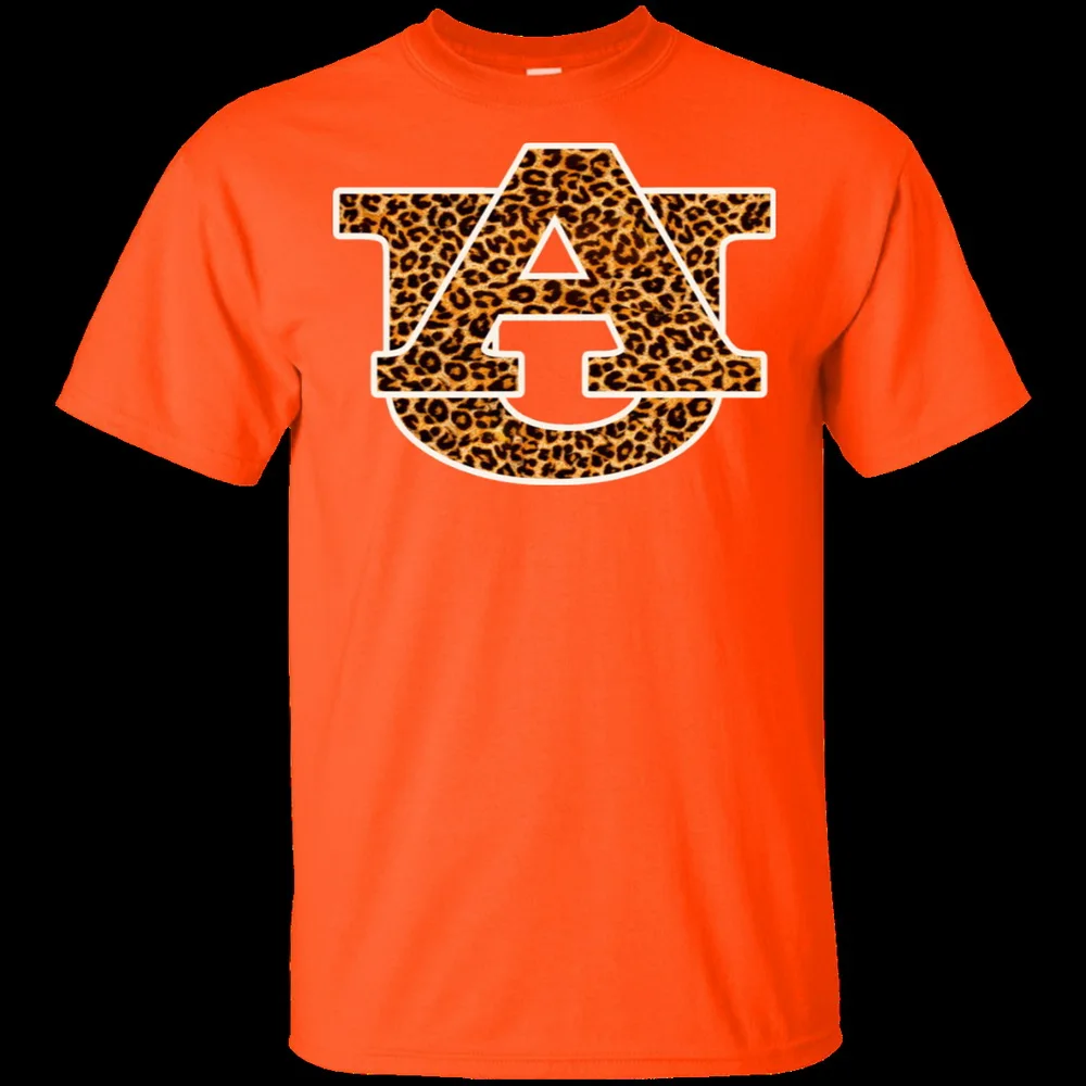 Auburn Tigers Leopard Classic T-Shirt Black-Orange For Men-Women Gyms Fitness Tee Shirt | Мужская одежда