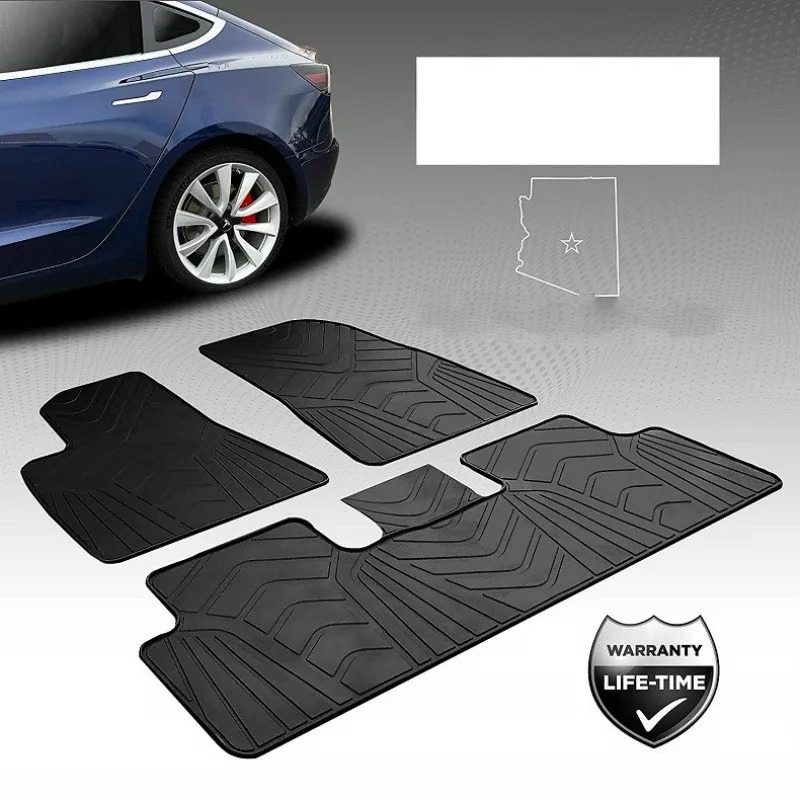 

Special No Odor Front and Rear 5Seat Carpet Waterproof Rubber Car Floor Mats for Tesla MODEL 3 RHD LHD Right and Left Hand Drive