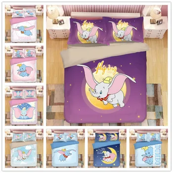 

Hot Sale Home Cute Dumbo Bedding Set Cartoon for Children Boys Girl Gift Duvet Cover Pillowcase Single Queen King Size