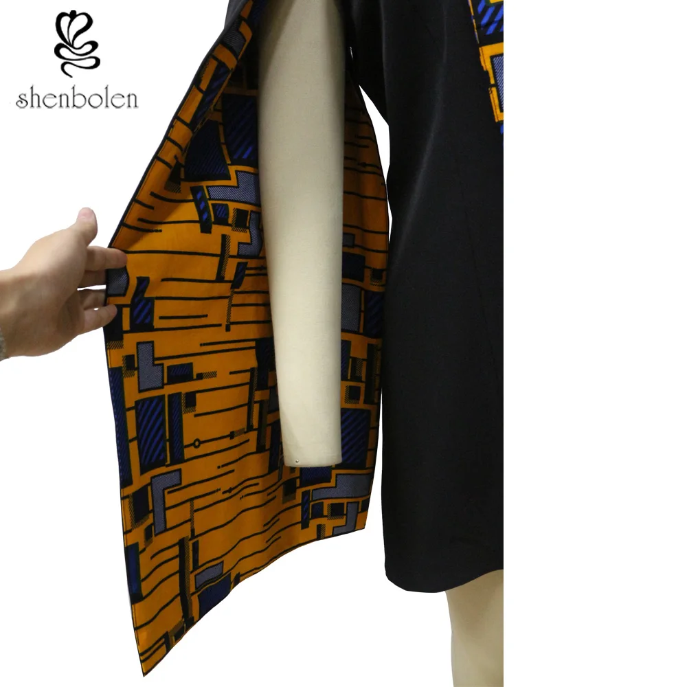Shenbolen Африканский одежда для женщин Мода обеих сторон куртка true воск ткань 100% натуральный хлопок костюм традиции Дашики печати