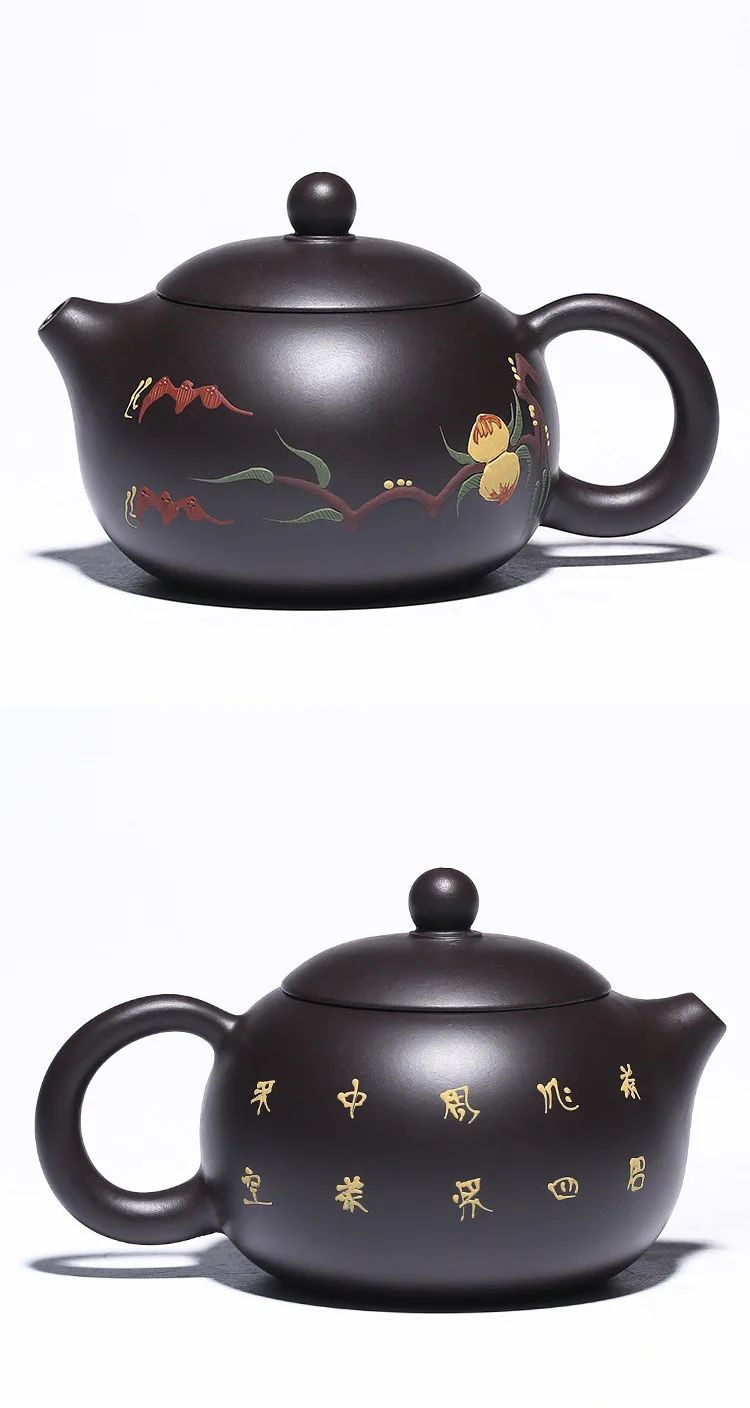 Аутентичный китайский чайник для заварки чая знаменитый чистый ручной чайник НЕОБРАБОТАННАЯ руда черная грязевая Фея персик Xi Shi Bubble tea pot Ball Hole водная стена