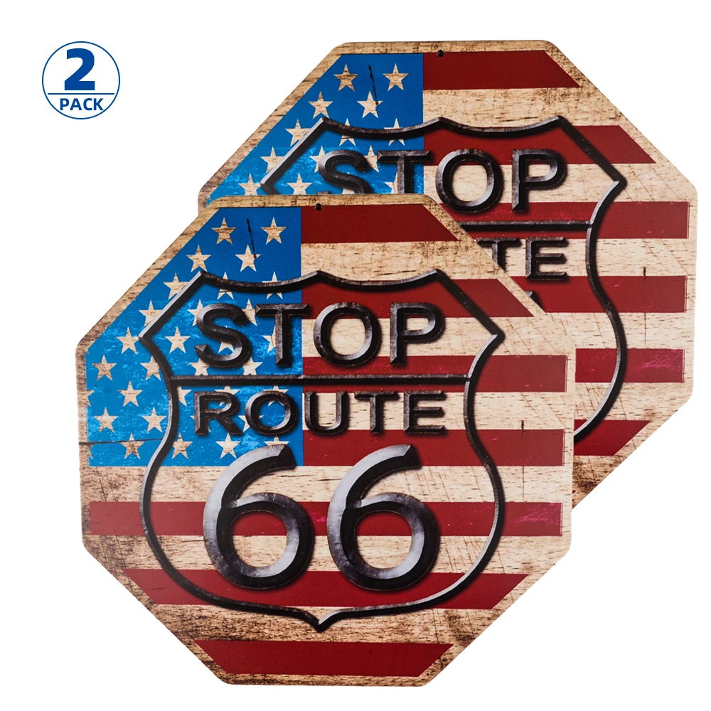 DL-2-Pack Mother Road Route 66 металл Новинка Восьмиугольник стоп знак для дома/Человек Пещера Декор