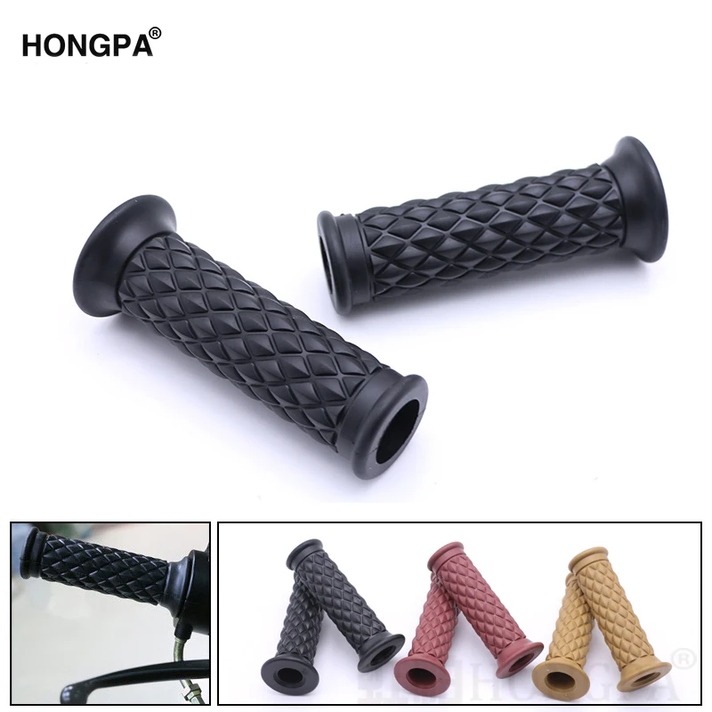 

retro moto grip classic scooter parts vintage 7/8" 22mm motobike handle bar for harley cafe racer rubber motorcycle handlebar