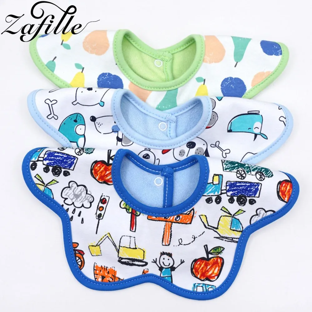 

ZAFILLE Cotton 360-Degree Round Baby Bibs Print Baby Boy Girl Saliva Towels Waterproof Feeding Bibs Newborn Burp Cloth Infant