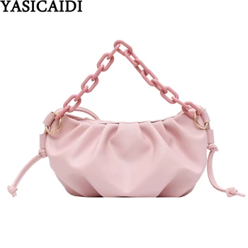 

YASICAIDI Summer Small Dumpling Crossbody Bags For Women 2020 PU Leather Female Cloud Clutch Chain Shoulder Bag Ladies Hand Bags