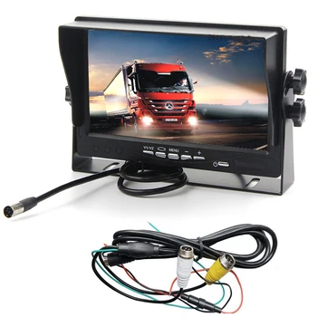 

Uvusee 7" TFT LCD Color Monitor 2 Channel 4 Pin video Input 12V-24V for Vechile Bus Truck RV Rear View Reversing Backup Camera