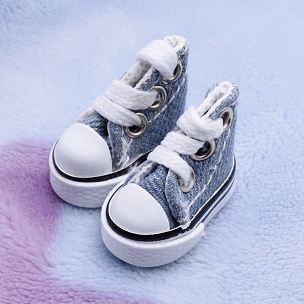 

1 Pair Sneakers Girl Boy Doll Shoes Joint Lace Up Toy DIY Handmade Gift Baby Fashion Mini Canvas Toy Accessories