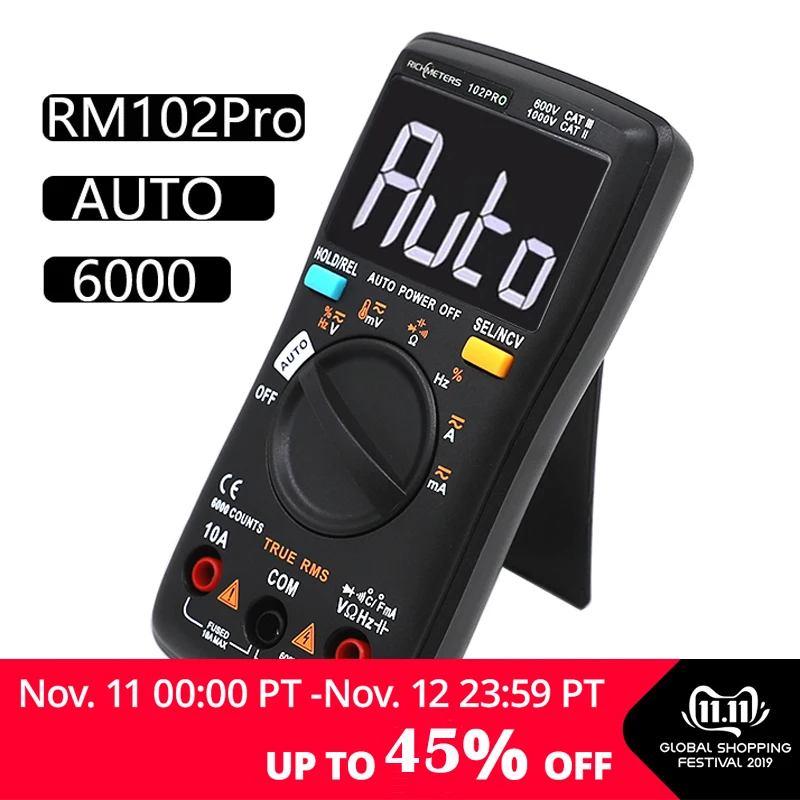 RM102Pro Цифровой мультиметр 6000 отсчетов Авто 113D задний светильник ...