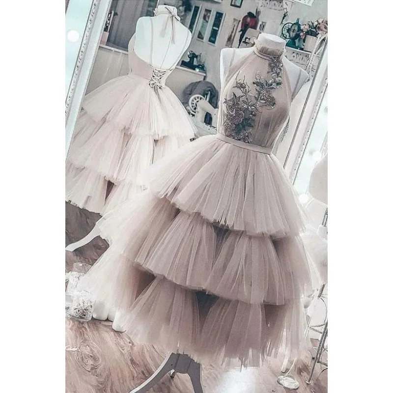 

Sexy Plus Size Short Prom Cocktail Dresses 2019 Arabic Muslim Evening Formal Gown Prom Dress