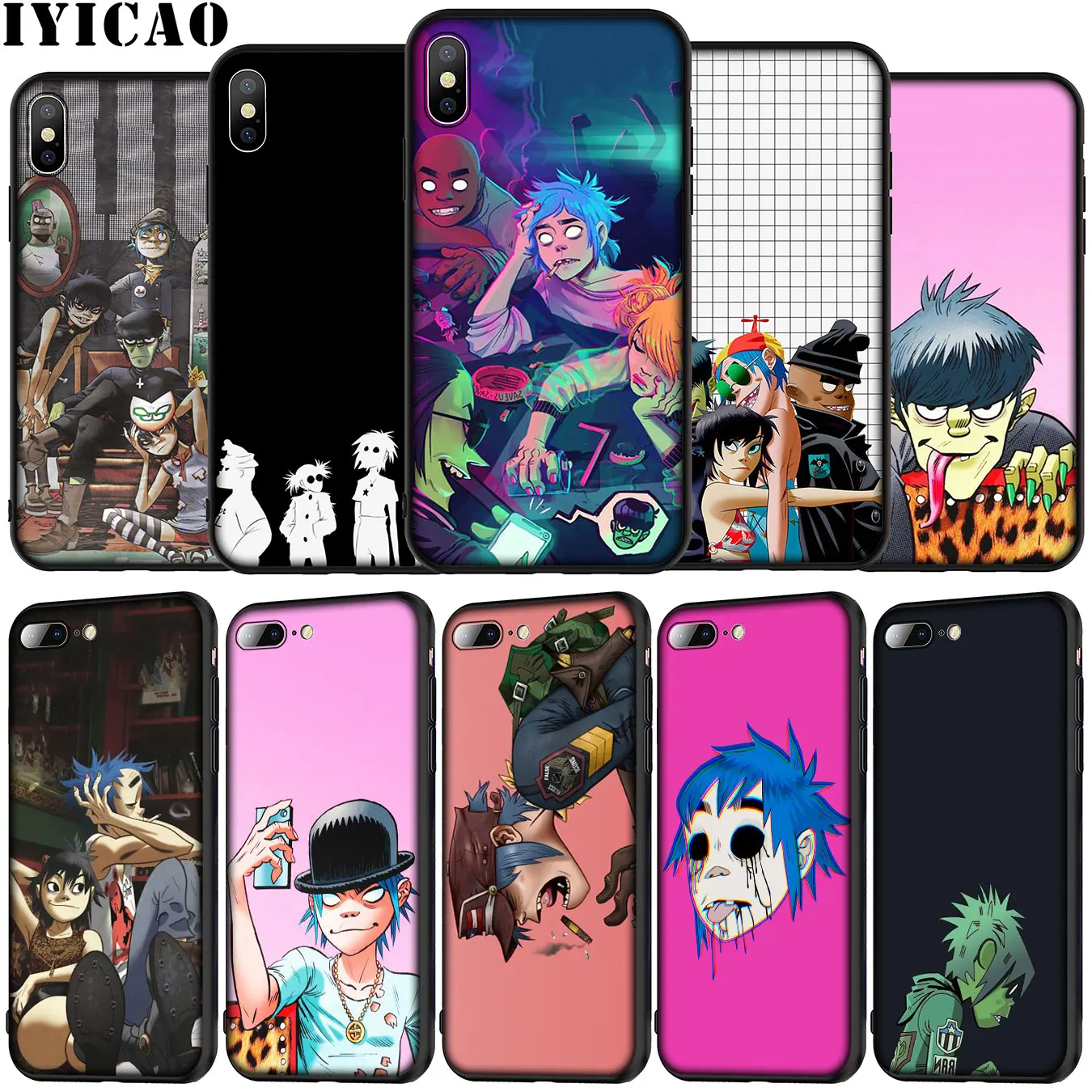 Пластиковый пляжный Мягкий силиконовый чехол Gorillaz для телефона iPhone 12 Mini XR X XS 11 Pro
