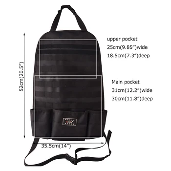 

Multi-Pocket Car Hanging Storage Bag Oxford Waterproof Car Front Seat Protector Great Storage Bag for Road Trips