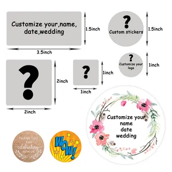 

Round Custom Stickers and LOGO Wedding Stickers Design Personalized Label Custom 1 Inch or 1.5 Inch Stationery Stickers Labels