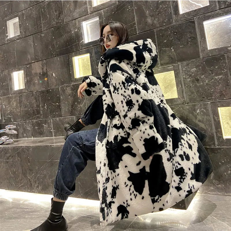 2020 Winter Parka Jacket Faux Fur Women Thickened