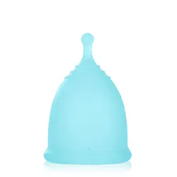 Certified Medical-Grade Silicone Menstrual Cup - Reusable Period Solution - XS（old） (Blue)