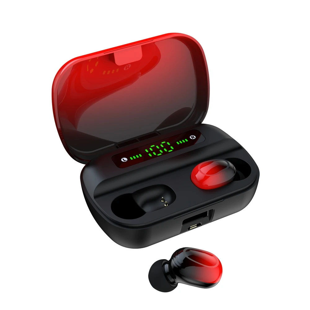 TWS 5,0 Bluetooth наушники градиентного цвета Стерео шумоподавление Гарнитура светодиодный цифровой дисплей с зарядным устройством 1500 мАч