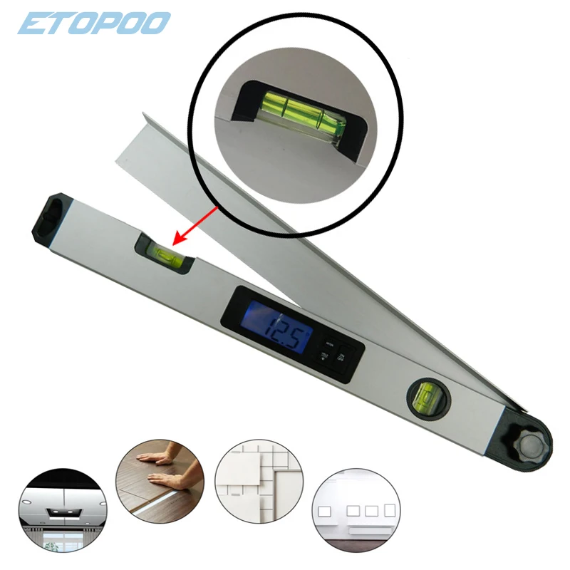 0-230 Degree Digital Protractor 400mm 16inch Range Finder Digital Angle Finder Level Spirit Level Angle Meter