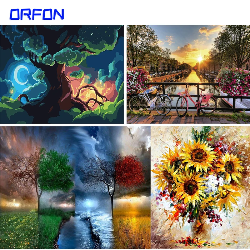 Набор для рисования по номерам ORFON набор самостоятельного раскрашивания