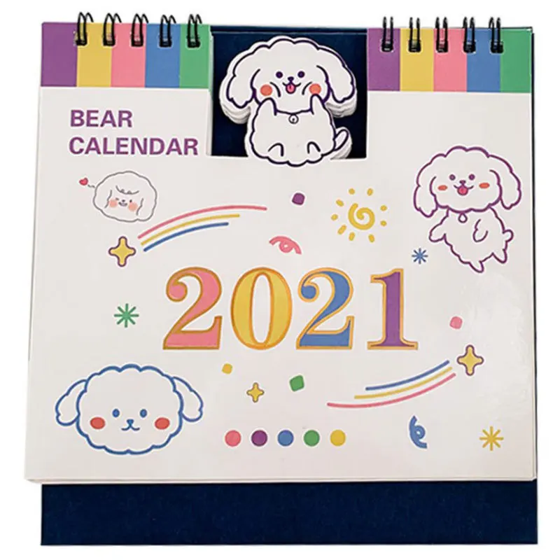 

2021 Desk Calendar Kawaii Desktop Paper Calendar Notebook Daily Scheduler Table Planner Yearly Agenda Organizer Office Supplies