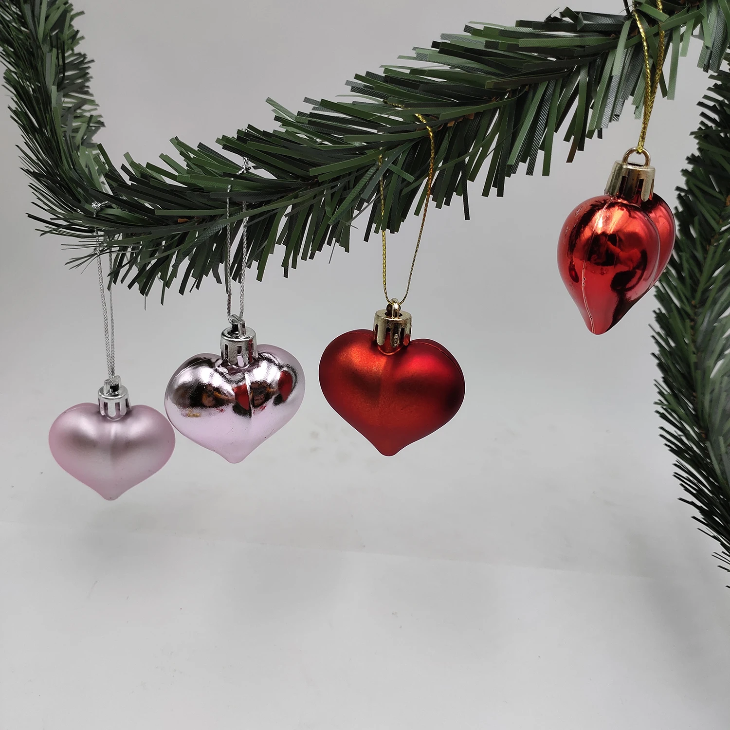 Christmas Decorations 6PCS Heart Pendant Ball Christmas Tree XMAS Party Ornaments For Home Living Room New Year Decor