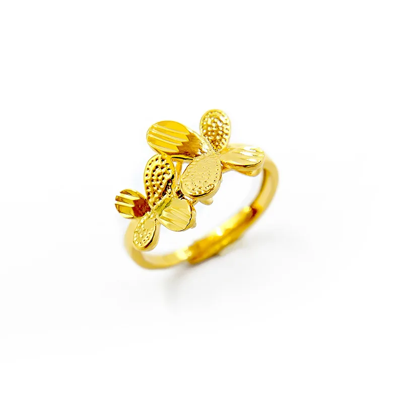 

Fashion Korean Pure 14K Yellow Gold Ring for Women Wedding Engagement Jewelry Adjustable Butterfly Bride Ring Birthday Gifts