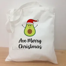 Hot Sale Avocado Women's Christian Shoulder Bag unisex tumblr casual Merry Christmas Canvas Tote-bag Shopping Bag For Student