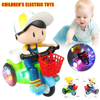 

Kids Rotate Stunt Dynamic Lighting Tricycle for Electric Music Toy Car Xmas YJS99