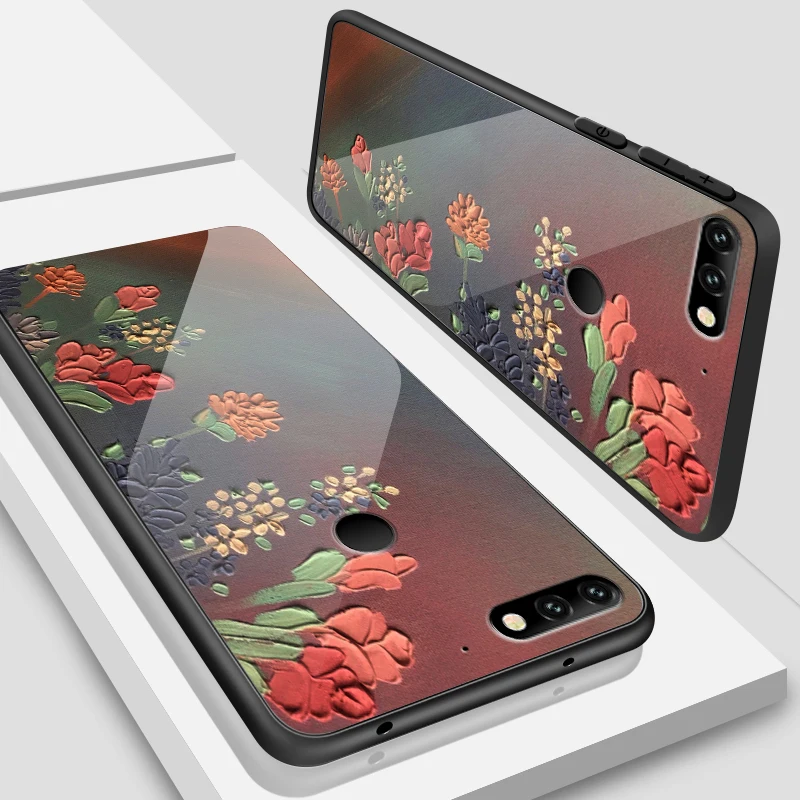 W163 Чехол для телефона для Huawei Honor 6X 7A 7C 9Lite 7X 8A 8X ТПУ закаленное Стекло крышка Y6 Y9 Y7 премьер-профессионал Magic2 модная сумочка - Цвет: W163