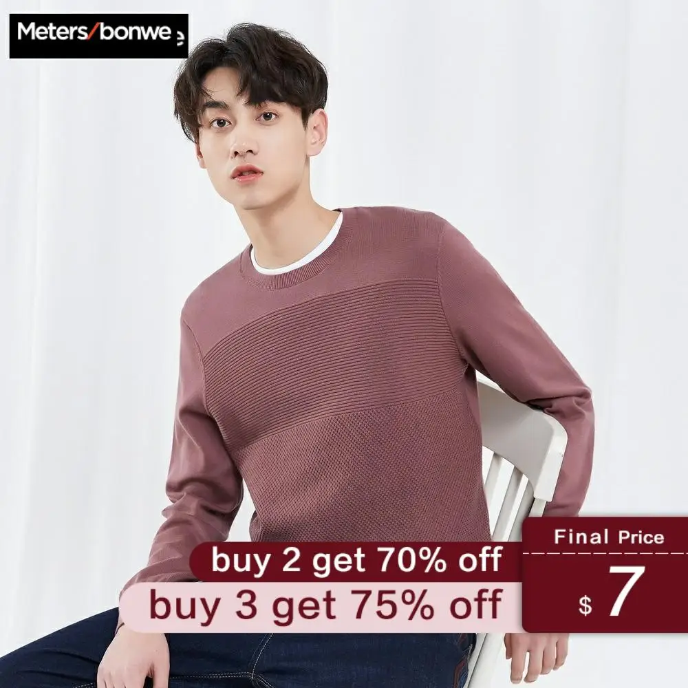 

Metersbonwe New Brand Wool Sweater Men 2019 Autumn Fashion Long Sleeve Knitted Men Cotton Sweater High Quality Clothes
