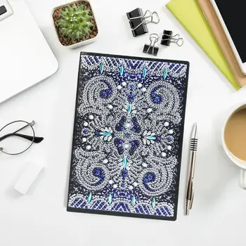 

Diamond Painting Notebook DIY Vintage Mandala Pattern Special Shaped Diamond 50 Pages A5 Sketchbook Cross Stitch Crafts