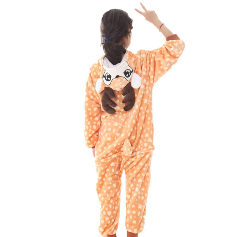 Зимний детский пижамный комплект с единорогом и капюшоном; пижамы с единорогом; Детские пижамы для мальчиков и девочек; одежда для сна; комбинезоны - Цвет: As shown