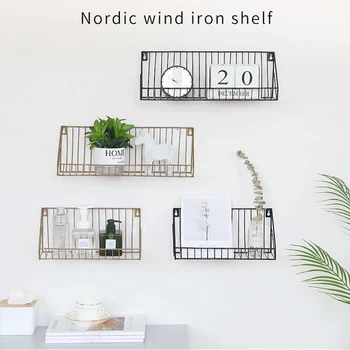 

S/L Simple Wall Storage Shelf Towel Soap Dish Holder Organization Rack Iron Wood Kitchen Hanging Home Decoration Holder Supplies
