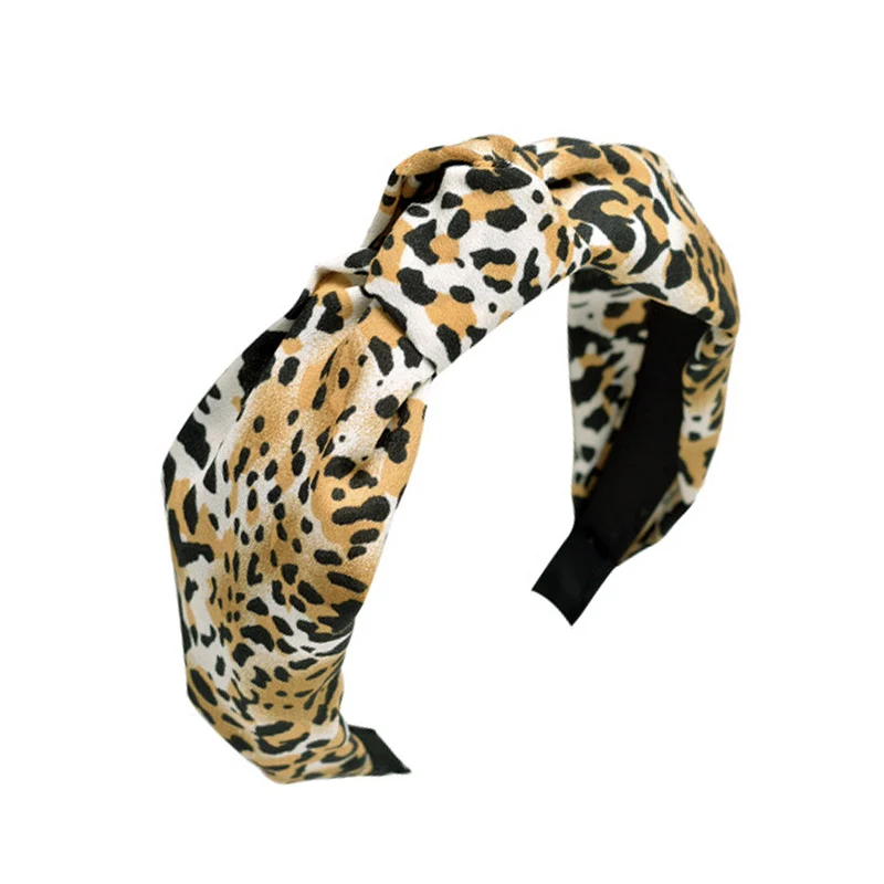 20pcs/lot zebra print animal print knot headband pink leopard fashion girls new year gift hairband bows for women accessories