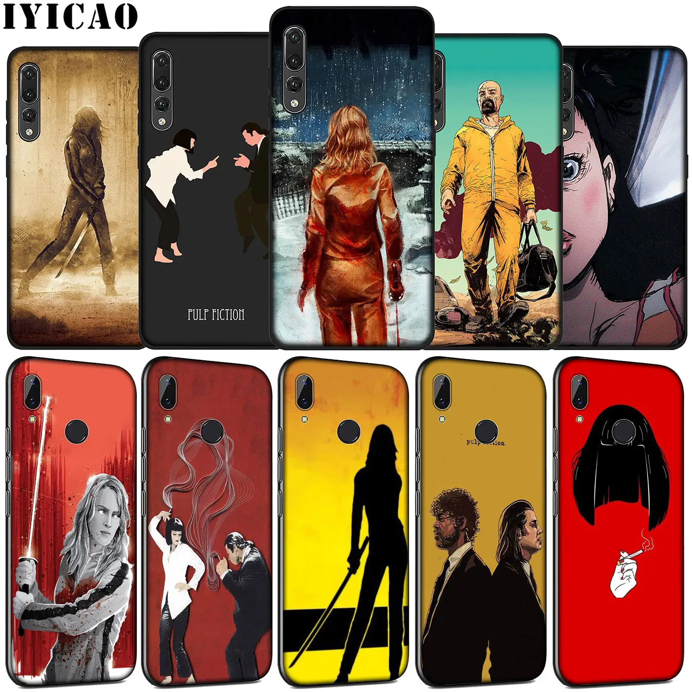 

IYICAO Pulp Fiction kill bill Soft Silicone Case for Huawei P30 P20 Pro P10 P9 Lite Mini 2017 2016 Black Cover P Smart Z 2019