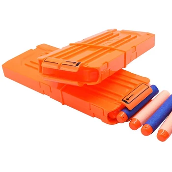 

12 Reload Bullet Clip Magazines Round Darts Replacement Plastic Magazines Toy Gun Soft Bullet Clip Orange For Gun Accessories