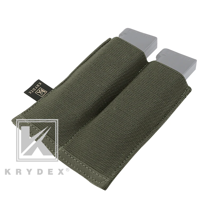 KRYDEX Тактический Двойной Открытый Топ подсумок высокая скорость быстро нарисованная MOLLE PALS 4 цвета на выбор 9 мм. 45 пистолет маг Чехол кобура