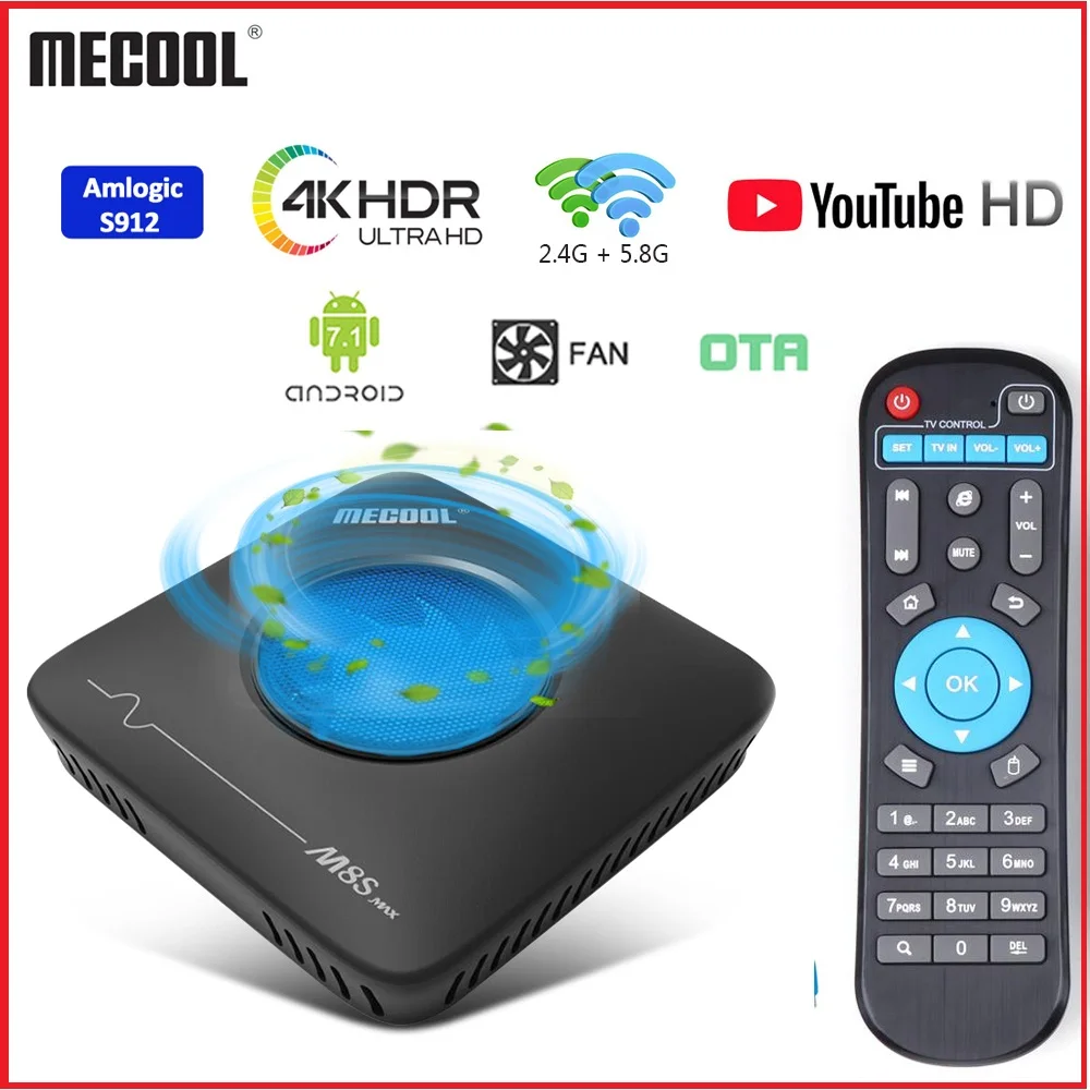 M8S Max tv Box Amlogic S912 3 ГБ ОЗУ 32 Гб ПЗУ 5G wifi bluetooth 4 0 Android K VP9 H.265 ТВ бокс с пультом