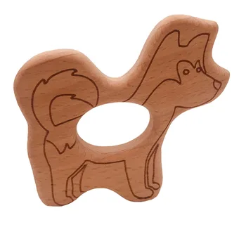 

Wooden Teether Rings Natural Wood Teething Toys for Infant,Wooden Teether Animals for Toddler,Baby Soothing Pain Relief Toys