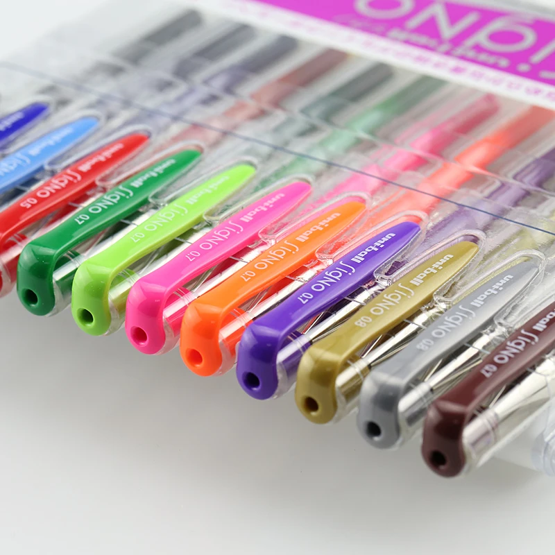 

6Pcs Japan Uni-ball UM-100 Colour Gel Pen Transparent Penholder Student Writing Graffiti Signing Pen Office and School Supplies