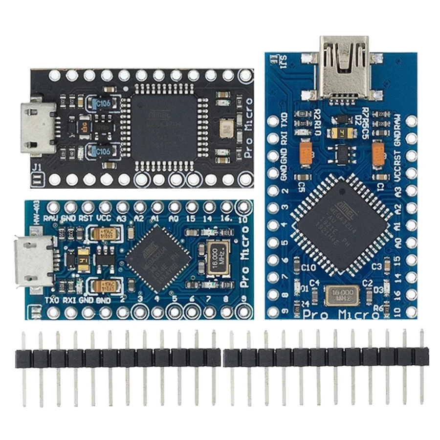 Pro Micro ATMEGA32U4 5V/16 МГц модуль с Загрузчиком для Arduino Мини USB/Micro USB 2 Row штыревые