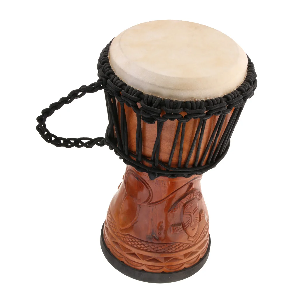 Красное дерево 8 дюймов Djembe Bongo Африканский ручной барабан Ручной Ударный инструмент