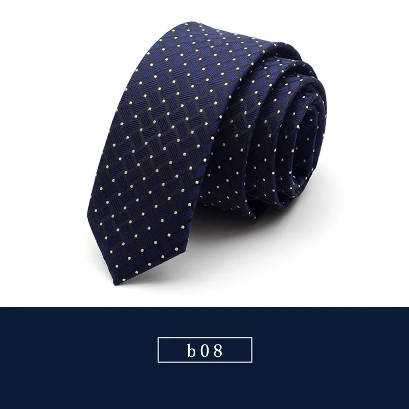 Новое поступление, мужские высококачественные одноцветные тонкие галстуки 5 см, романтические свадебные галстуки для жениха, мужские галстуки с подарочной коробкой - Цвет: b08