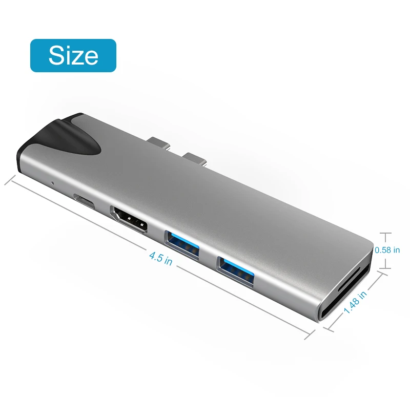 HDMI, 4K Thunderbolt 3, Hub 3.0 TF