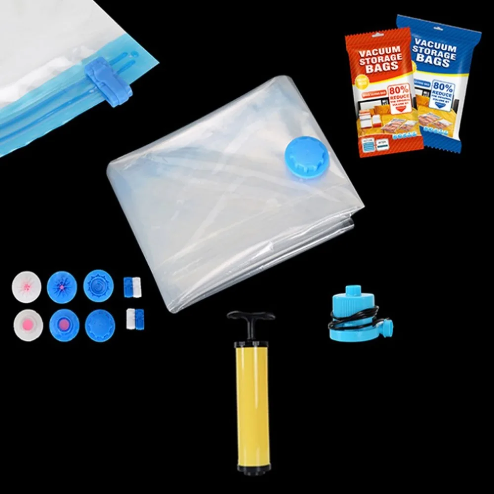 Vacuum Bags For Clothes Storage Bag With Pump Hand Air Save Space Foldable Pouch Sealed Clothes Organizer Vacuum Bags