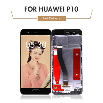 

10pcs/lot for Huawei P10 LCD Display Screen Digitizer Assembly for Huawei P10 LCD with Frame Cell Phone free shipping DHL EMS