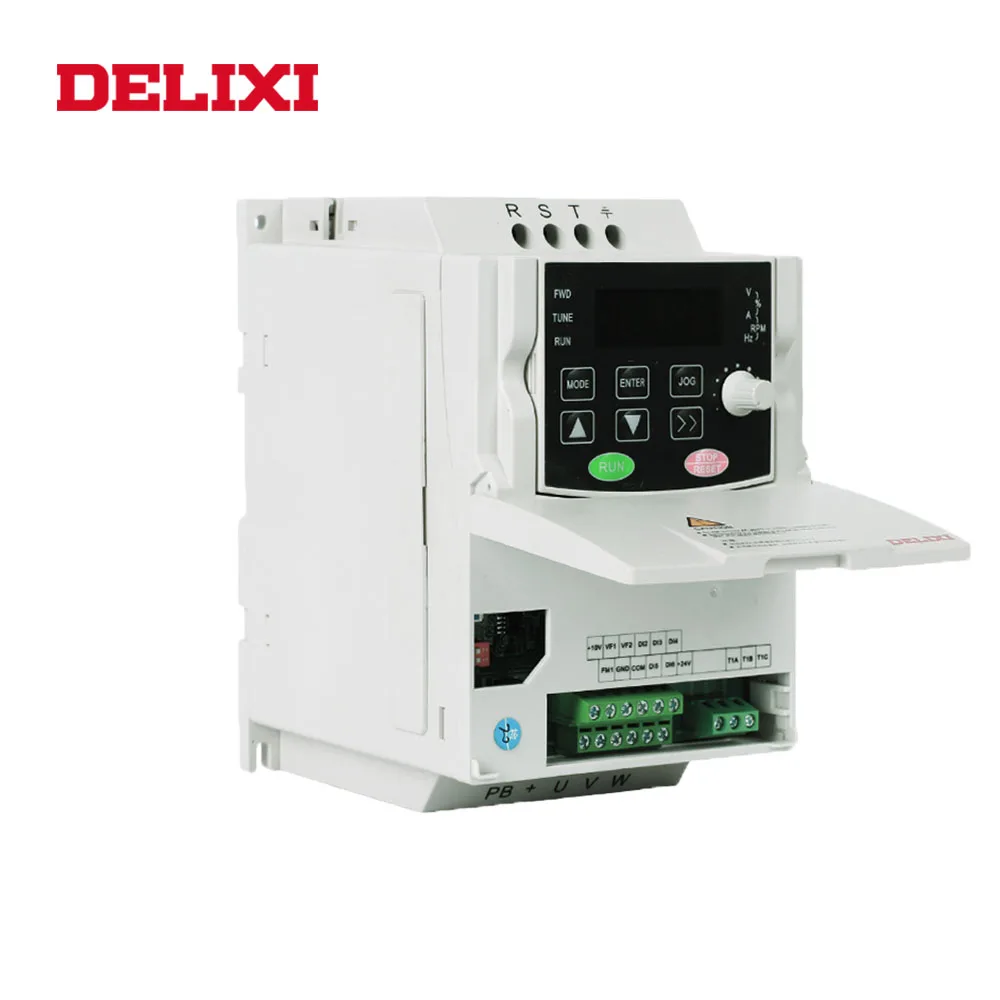 

DELIXI AC 380V 0.75KW/1.5KW/2.2KW frequency inverter 3 phase motor Adjustable Speed 50/60HZ VFD motor controller converter
