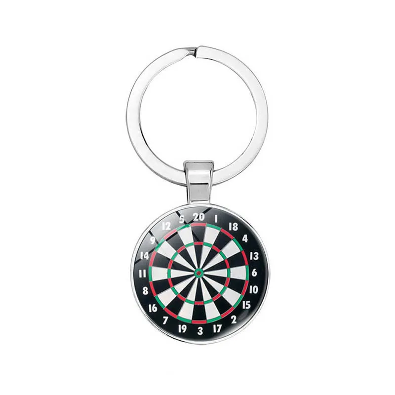 

BTWGL 2020 Personality Dart Target Keychain Keyring Jewelry Pendant Convex Glass Keychain Friends Gift