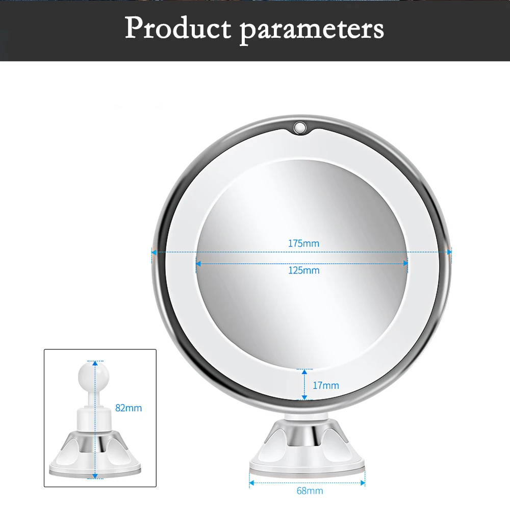 Зеркало для макияжа зеркало с подсветкой зеркало с подсветкой для макияжа зеркальце зеркала зеркало увеличительное зеркало косметическое светодиодное зеркало для макияжа зеркало увеличительное 10х зеркало на присоске
